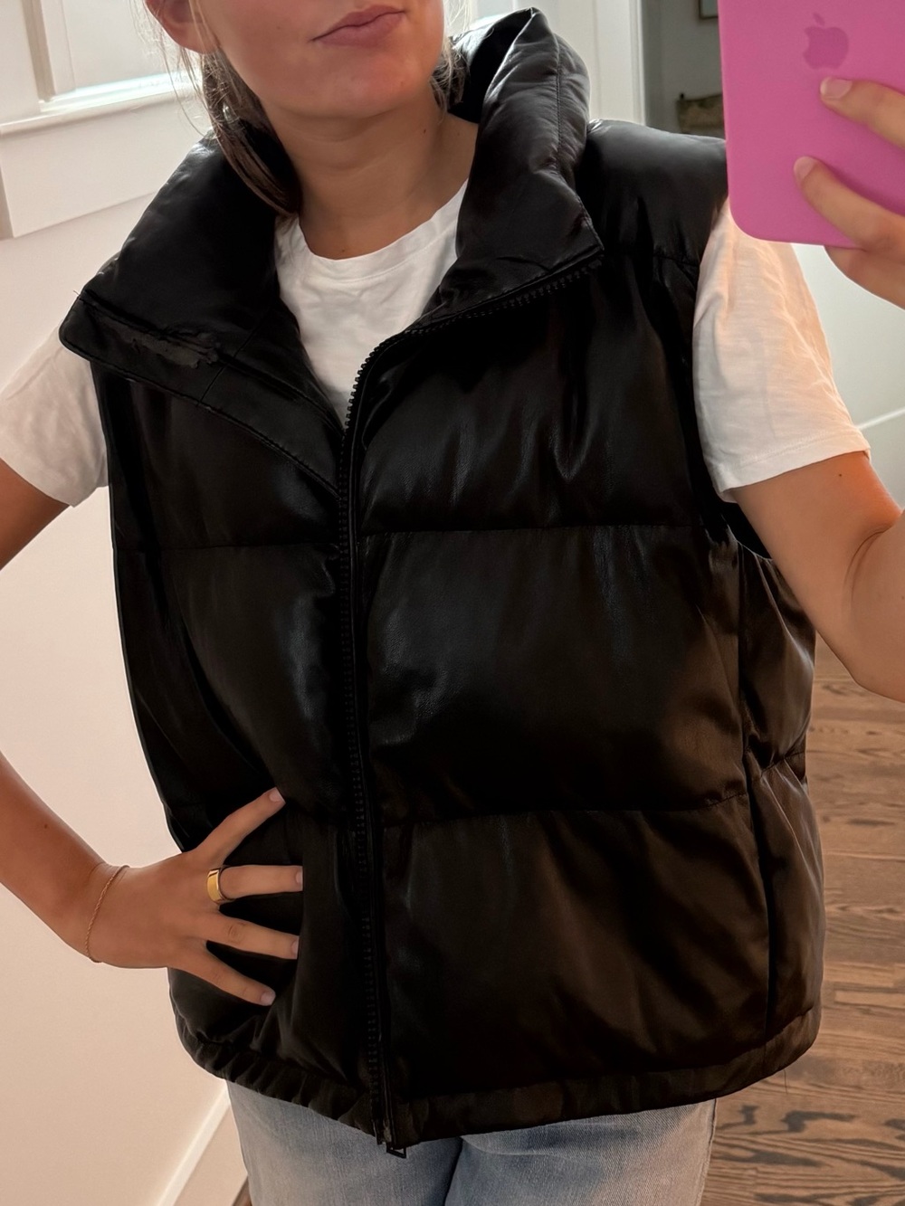Aritzia Black Puffer Vest - Sleeveless Zip Front